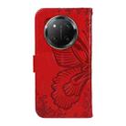 For Honor X9C 5G Global Swallowtail Butterfly Embossed Leather Phone Case(Red) - 3