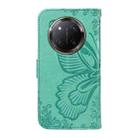 For Honor X9C 5G Global Swallowtail Butterfly Embossed Leather Phone Case(Green) - 3