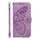 For Honor X8C 4G Global Swallowtail Butterfly Embossed Leather Phone Case(Purple) - 2
