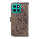 For Honor X8C 4G Global Swallowtail Butterfly Embossed Leather Phone Case(Grey) - 3