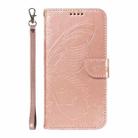 For Honor X8C 4G Global Swallowtail Butterfly Embossed Leather Phone Case(Rose Gold) - 2