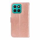 For Honor X8C 4G Global Swallowtail Butterfly Embossed Leather Phone Case(Rose Gold) - 3