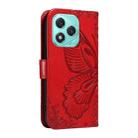 For Honor 400 Lite Swallowtail Butterfly Embossed Leather Phone Case(Red) - 3