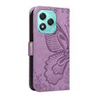 For Honor 400 Lite Swallowtail Butterfly Embossed Leather Phone Case(Purple) - 3