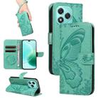 For Honor 400 Lite Swallowtail Butterfly Embossed Leather Phone Case(Green) - 1