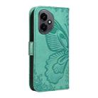 For Honor 400 Global 156.5mm Swallowtail Butterfly Embossed Leather Phone Case(Green) - 3