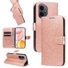 For Honor 400 Global 156.5mm Swallowtail Butterfly Embossed Leather Phone Case(Rose Gold) - 1