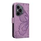 For Honor 400 Pro Global 160.8mm Swallowtail Butterfly Embossed Leather Phone Case(Purple) - 3