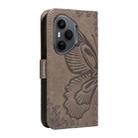 For Honor 400 Pro Global 160.8mm Swallowtail Butterfly Embossed Leather Phone Case(Grey) - 3
