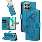 For Honor X6c / X6b / X6a / X5b Swallowtail Butterfly Embossed Leather Phone Case(Blue) - 1