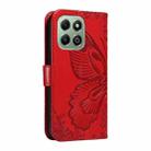 For Honor X6c / X6b / X6a / X5b Swallowtail Butterfly Embossed Leather Phone Case(Red) - 3