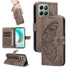 For Honor X6c / X6b / X6a / X5b Swallowtail Butterfly Embossed Leather Phone Case(Grey) - 1