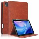 For iPad Air 11 2024 / Pro 11 2022 Front Stand Smart TPU Leather Tablet Case(Brown) - 1