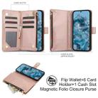 For Google Pixel 8 Pro YM016 Rhombic Zipper Card Wallet Leather Phone Case with Lanyard(Rose Gold) - 2