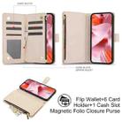 For Google Pixel 9 Pro XL YM016 Rhombic Zipper Card Wallet Leather Phone Case with Lanyard(Apricot) - 2