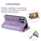 For Xiaomi Redmi 13 4G Grid Texture Zipper Leather Phone Case with Lanyard(Purple) - 3