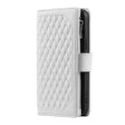 For Xiaomi Redmi Note 14 5G Grid Texture Zipper Leather Phone Case with Lanyard(White) - 2