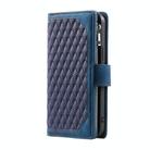 For Redmi Note 14 Pro 4G Grid Texture Zipper Leather Phone Case with Lanyard(Blue) - 2