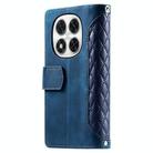 For Redmi Note 14 Pro 4G Grid Texture Zipper Leather Phone Case with Lanyard(Blue) - 3