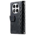 For Redmi Note 14 Pro 4G Grid Texture Zipper Leather Phone Case with Lanyard(Black) - 3