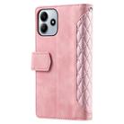 For Redmi Note 14 4G EU 164.84mm Grid Texture Zipper Leather Phone Case with Lanyard(Rose Gold) - 3