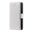 For Redmi Note 14 4G EU 164.84mm Grid Texture Zipper Leather Phone Case with Lanyard(White) - 2