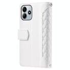 For Redmi Note 14 4G EU 164.84mm Grid Texture Zipper Leather Phone Case with Lanyard(White) - 3