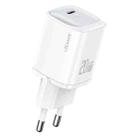 USAMS CC248 20W USB-C / Type-C GaN Fast Charger, EU Plug(White) - 1