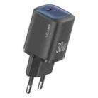 USAMS CC251 30W USB-C / Type-C GaN Fast Charger, EU Plug(Black) - 1