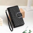 For Xiaomi Redmi 13 4G Glitter Lattice Zipper Wallet Leather Phone Case(Black) - 2