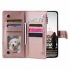 For Xiaomi Redmi 13 4G Glitter Lattice Zipper Wallet Leather Phone Case(Rose Gold) - 3