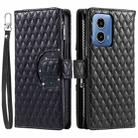 For Motorola Moto G85 Glitter Lattice Zipper Wallet Leather Phone Case(Black) - 3