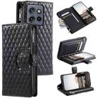 For Motorola Edge 50 Neo Glitter Lattice Zipper Wallet Leather Phone Case(Black) - 1