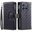 For Motorola Edge 50 Neo Glitter Lattice Zipper Wallet Leather Phone Case(Black) - 2