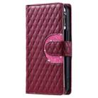 For Motorola Edge 60 Fusion Glitter Lattice Zipper Wallet Leather Phone Case(Wine Red) - 2