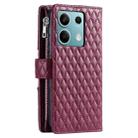 For Motorola Edge 60 Fusion Glitter Lattice Zipper Wallet Leather Phone Case(Wine Red) - 3
