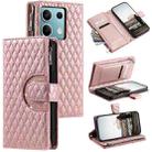 For Motorola Edge 60 Fusion Glitter Lattice Zipper Wallet Leather Phone Case(Rose Gold) - 1