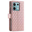For Motorola Edge 60 Fusion Glitter Lattice Zipper Wallet Leather Phone Case(Rose Gold) - 3