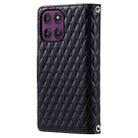 For Motorola Edge 60 Pro Glitter Lattice Zipper Wallet Leather Phone Case(Black) - 3