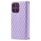 For Motorola Edge 60 Pro Glitter Lattice Zipper Wallet Leather Phone Case(Purple) - 3