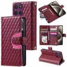 For Motorola Edge 60 Pro Glitter Lattice Zipper Wallet Leather Phone Case(Wine Red) - 1