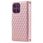 For Motorola Edge 60 Pro Glitter Lattice Zipper Wallet Leather Phone Case(Rose Gold) - 3