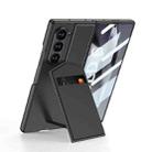 For Samsung Galaxy Z Fold6 GKK Integrated Rotor Bracket Recessed Card Bag Phone Case(Black) - 1