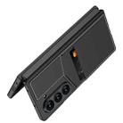 For Samsung Galaxy Z Fold6 GKK Integrated Rotor Bracket Recessed Card Bag Phone Case(Black) - 3