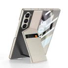 For Samsung Galaxy Z Fold6 GKK Integrated Rotor Bracket Recessed Card Bag Phone Case(Titanium Grey) - 1