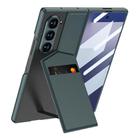 For Samsung Galaxy Z Fold7 5G GKK Integrated Rotor Bracket Recessed Card Bag Phone Case(Green) - 1