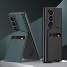 For Samsung Galaxy Z Fold7 5G GKK Integrated Rotor Bracket Recessed Card Bag Phone Case(Carbon Fibre Texture) - 5