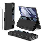 For Samsung Galaxy Z Fold7 5G GKK Integrated Full Coverage Flip Phone Case with Pen Slot, Not Included Pen(Carbon Fibre Black) - 1