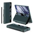 For Samsung Galaxy Z Fold7 5G GKK Integrated Full Coverage Flip Phone Case with Pen Slot, Not Included Pen(Green) - 1