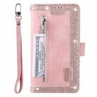 For Xiaomi Redmi 13 4G Nine Card Zipper Bag Leather Phone Case with Lanyard(Pink) - 2